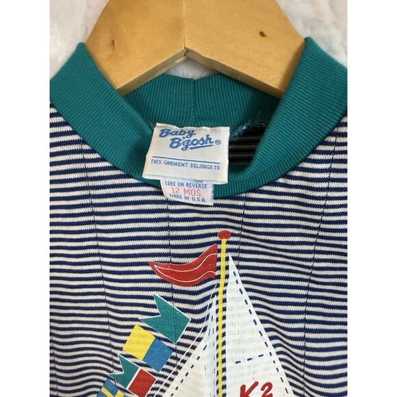 Vintage Baby B’Gosh Nautical Sailboat One-Piece Romper 12 Months 80s 90s Perfect - Picture 3 of 6